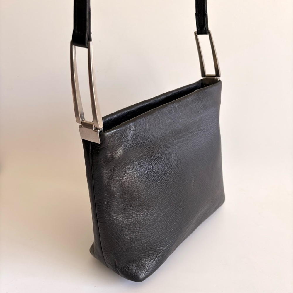 B.B. Simon Black Leather Shoulder Bag